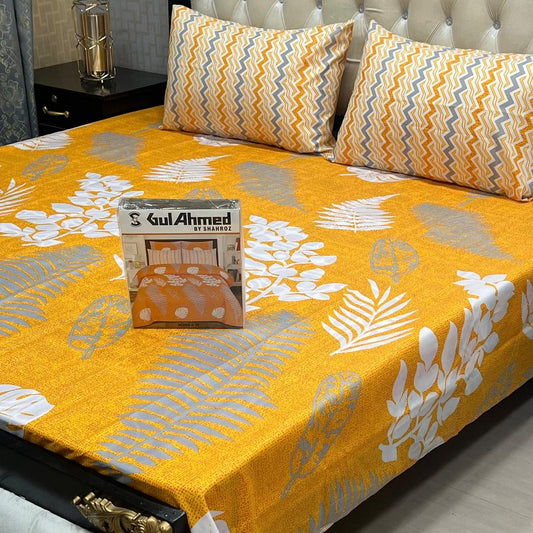*Product Name*: 3 Pcs Cotton Salonica Printed Double Bedsheet