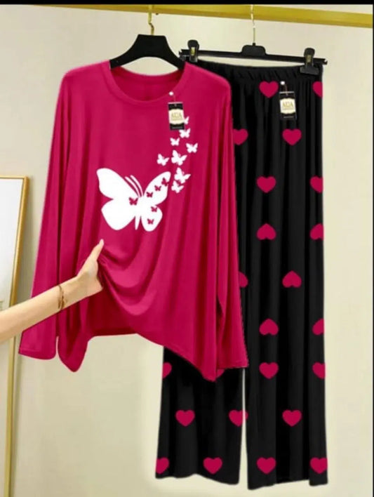 *Product Name*: 2 Pcs Women's Stitched Printed Night Suit